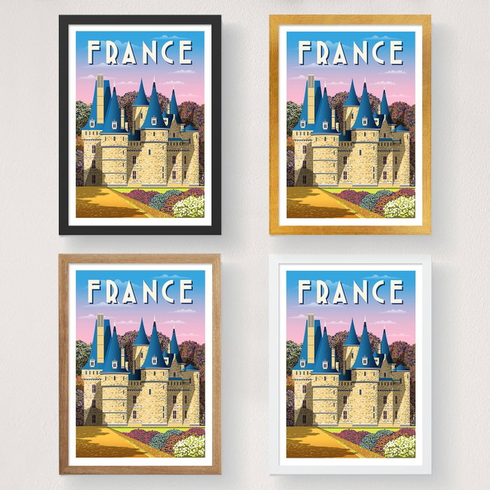 Wallity Póster A4 France - 1971, 21 x 29.7 cm, Acabado 100% Satinado Mate